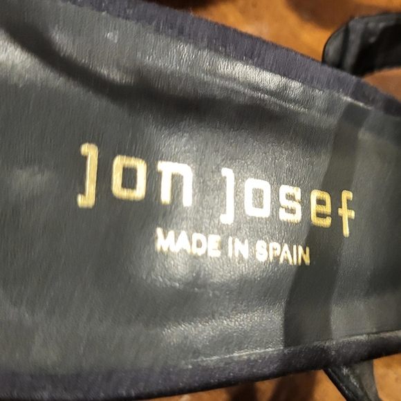 JON JOSEF CARSON Black & Faux Pearl Kitten Heels Size 9 - Picture 7 of 9